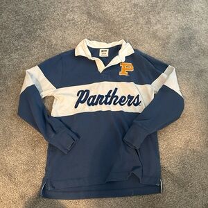 Panthers Striped Rugby Polo - Blue & White Long Sleeve